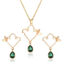 Fashion Silver Color Necklace Earrings Cubic Zirconia Jewelry Sets Elegant Crystal Zircon Jewelry Women Wedding Jewelry Set