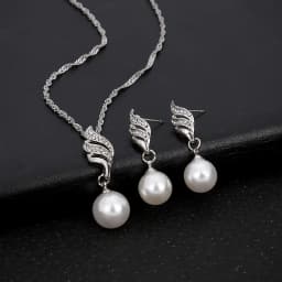 Fashion Silver Color Necklace Earrings Cubic Zirconia Jewelry Sets Elegant Crystal Zircon Jewelry Women Wedding Jewelry Set