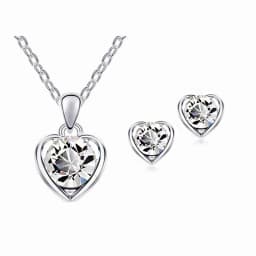 Fashion Silver Color Necklace Earrings Cubic Zirconia Jewelry Sets Elegant Crystal Zircon Jewelry Women Wedding Jewelry Set