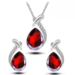 Fashion Silver Color Necklace Earrings Cubic Zirconia Jewelry Sets Elegant Crystal Zircon Jewelry Women Wedding Jewelry Set