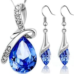 Fashion Silver Color Necklace Earrings Cubic Zirconia Jewelry Sets Elegant Crystal Zircon Jewelry Women Wedding Jewelry Set