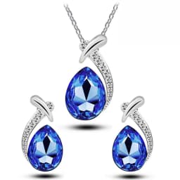 Fashion Silver Color Necklace Earrings Cubic Zirconia Jewelry Sets Elegant Crystal Zircon Jewelry Women Wedding Jewelry Set