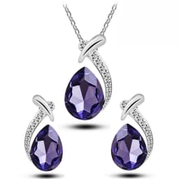 Fashion Silver Color Necklace Earrings Cubic Zirconia Jewelry Sets Elegant Crystal Zircon Jewelry Women Wedding Jewelry Set