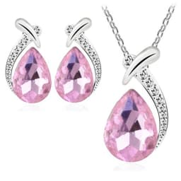 Fashion Silver Color Necklace Earrings Cubic Zirconia Jewelry Sets Elegant Crystal Zircon Jewelry Women Wedding Jewelry Set