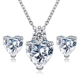 Fashion Silver Color Necklace Earrings Cubic Zirconia Jewelry Sets Elegant Crystal Zircon Jewelry Women Wedding Jewelry Set