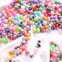 6/8/10mm Plastic Plated AB Color Beads Shiny Acrylic Loose Spacer Beads for DIY Jewelry Making Necklace Bracelet Accessories