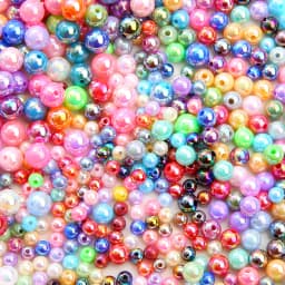 6/8/10mm Plastic Plated AB Color Beads Shiny Acrylic Loose Spacer Beads for DIY Jewelry Making Necklace Bracelet Accessories
