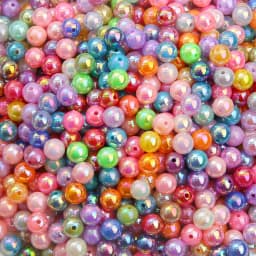 6/8/10mm Plastic Plated AB Color Beads Shiny Acrylic Loose Spacer Beads for DIY Jewelry Making Necklace Bracelet Accessories