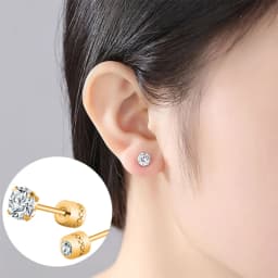 2 piece Medical Stainless steel Crystal Zircon Ear Studs Earrings Tragus Cartilage Hypoallergenic Screws Piercing Jewelry