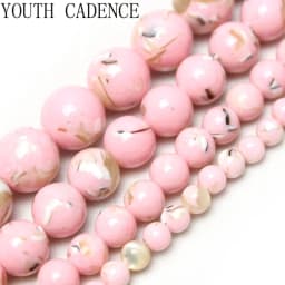 Natural Second Generation Pink Shell Turquoises Stone Loose Round Beads for Jewelry Making Diy Bracelet Necklace 4-12mm 15"