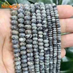 Natural Stone Rondelle Beads Agates Turquoises Jaspers Crystal Spacer Beads For Accessories Jewelry Making 15'' Strand 6/8/10mm