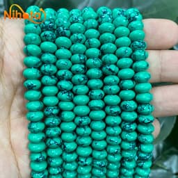 Natural Stone Rondelle Beads Agates Turquoises Jaspers Crystal Spacer Beads For Accessories Jewelry Making 15'' Strand 6/8/10mm