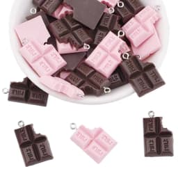 10Pcs 18*28mm Cute Chocolate Resin Accessories Charms Pendants Handmade Jewelry DIY Earring Necklace Keychain