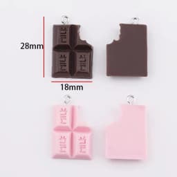 10Pcs 18*28mm Cute Chocolate Resin Accessories Charms Pendants Handmade Jewelry DIY Earring Necklace Keychain