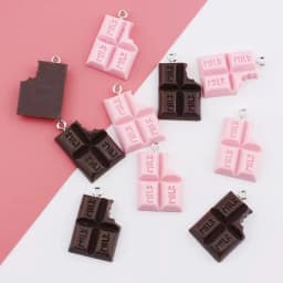 10Pcs 18*28mm Cute Chocolate Resin Accessories Charms Pendants Handmade Jewelry DIY Earring Necklace Keychain