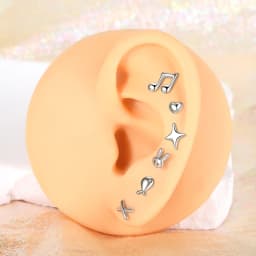 1PC 16G Steel Crystal Flower Mini Stud Earring Piercings Feather Lighting Star Helix Cartilage Tragus Lobe Ear Piercings Jewelry
