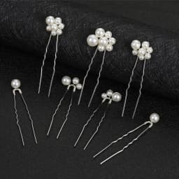 Pearl Hairpin With Side Comb Wedding Hair Accessories Golden Leaf Beads Flower Hair Clip U-shaped Alloy Headwear Fashion Jewelry