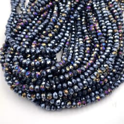 Colorful 2/3/4/6/8mm Rondelle Austria Faceted Crystal Glass Beads Loose Spacer Beads for Jewelry Making DIY Accessories