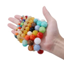 50Pcs 6-10mm Imitation Natural Stone Round Resin Beads Loose Spacer Bead for Jewelry Makeing Bracelet Necklace DIY Accessory