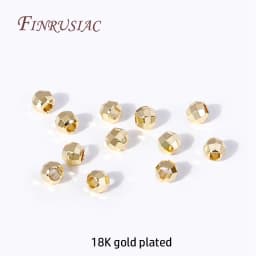 2.5/3/4/5mm 18K Gold Plated Shiny Faceted Round Ball Beads Metal Spacer Beads Bracelets Separator Beads For Jewelry Making