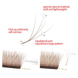 XIUSUZAKI Brown 4D W-Shaped Eyelashes Extensions High Quality Individual Lashes Automatic Flowering Premade Fans Fake Eyelashes