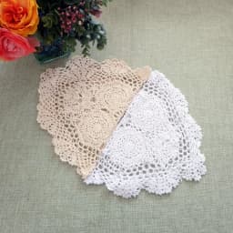 Vintage Crocheted Doilies Oval Table Mat Shabby Chic Crochet Placemet Handmade Wedding Event Decor 30x45cm