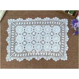 Vintage Crocheted Doilies Oval Table Mat Shabby Chic Crochet Placemet Handmade Wedding Event Decor 30x45cm