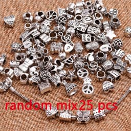 Mixed 25pcs Designer Charms Pendants Flowers Heart BFF Skull Alloy Charms Beads For DIY Jewelry Making Brand Bracelets & Bangles