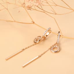 Kinel Hot Trend Long Tassel Dangle Earrings For Women Fashion 585 Rose Gold Color Natural Zircon Fine Daily Jewelry Crystal Gift
