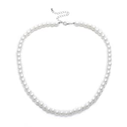 Simple Imitation-Pearl Beaded Short Choker Necklace for Men Trendy White Beaded Chains on Neck Accessories 2023 Fashion Jewelry