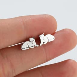 Cartoon Animal Earings Multiple Stainless Steel Cat Stud Earring for Women Girls Small Dog Paw Ear Studs Funny Jewelry Oorbellen