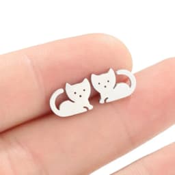 Cartoon Animal Earings Multiple Stainless Steel Cat Stud Earring for Women Girls Small Dog Paw Ear Studs Funny Jewelry Oorbellen