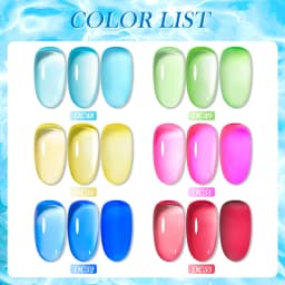 Mtssii 7ML 6PCs/Set Jelly Glass Gel Nail Polish Set Sea Blue Semi-transparent Nail Gel Semi Permanent UV Gel Polish Varnishes