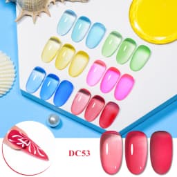 Mtssii 7ML 6PCs/Set Jelly Glass Gel Nail Polish Set Sea Blue Semi-transparent Nail Gel Semi Permanent UV Gel Polish Varnishes
