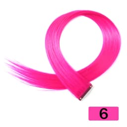 HAIRSTAR Synthetic Colored Clip In One Piece Straight Colorful Rainbow Hair Extensions 22 Inch Hairpieces