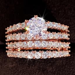 Huitan Trendy Hollow Set Rings Full Bling Iced Out CZ Stone Luxury Women Wedding Engagement Rings 2Pcs Set Jewelry Drop Shipping