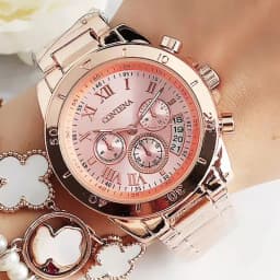 Contena Brand Luxury Women's Watch Fashion Rhinestones Stainless Steel Quartz Watch Simple Elegant Ladies Watch Reloj Mujer