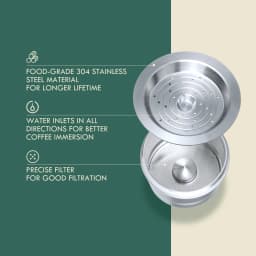 Reusable Stainless Steel Coffee Filters For K-fee Tchibo Cafissimo Caffitaly&Tchibo Machine Refillable Cafe Capsule Pod Tamper