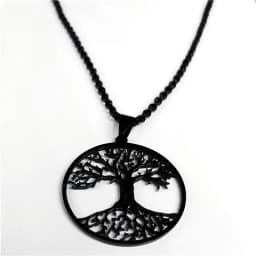 2026 Tree of Life Stainless Steel Long Necklace for Men Black Color Necklaces & Pendants Jewelry Cadenas Para Hombre N834S03