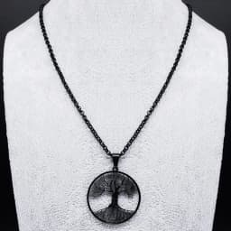 2026 Tree of Life Stainless Steel Long Necklace for Men Black Color Necklaces & Pendants Jewelry Cadenas Para Hombre N834S03
