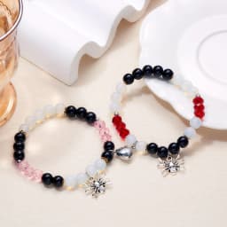 Pink Crystal Natural Stone Bracelet Reiki Energy Strand Bracelets Bangles For Women Prayer Blessing Health Wristband Jewelry A-