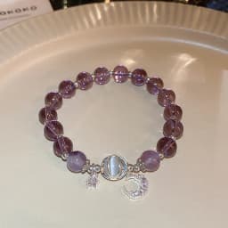 Pink Crystal Natural Stone Bracelet Reiki Energy Strand Bracelets Bangles For Women Prayer Blessing Health Wristband Jewelry A-