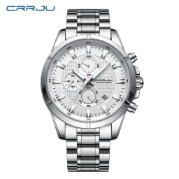 CRRJU Men Watch Full Steel Top Brand Luxury Sports Quartz Watch Men Waterproof Luminous Auto Date Wristwatch Relogio Masculino