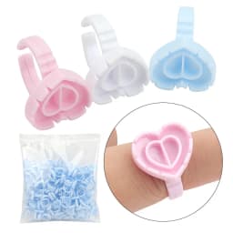 Befer Wholesale 100Pcs/Bag Disposable Eyelash Extension Glue Fan Cup Ring Tattoo Pigment Holder Container Lash Tools Supplier