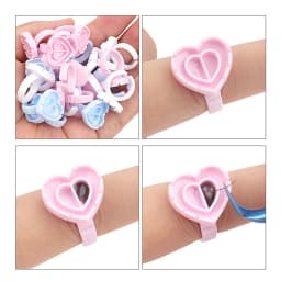 Befer Wholesale 100Pcs/Bag Disposable Eyelash Extension Glue Fan Cup Ring Tattoo Pigment Holder Container Lash Tools Supplier