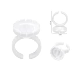 Befer Wholesale 100Pcs/Bag Disposable Eyelash Extension Glue Fan Cup Ring Tattoo Pigment Holder Container Lash Tools Supplier