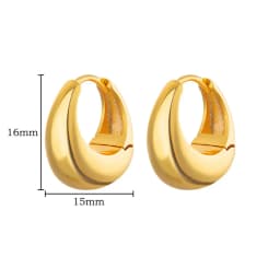 Vintage Tear Drop Hoop Earrings For Women Stainless Steel Gold Color Chunky Dome Earring 2023 Trendy Statement Ear Jewelry Gift