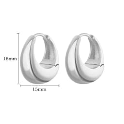 Vintage Tear Drop Hoop Earrings For Women Stainless Steel Gold Color Chunky Dome Earring 2023 Trendy Statement Ear Jewelry Gift