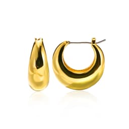 Vintage Tear Drop Hoop Earrings For Women Stainless Steel Gold Color Chunky Dome Earring 2023 Trendy Statement Ear Jewelry Gift