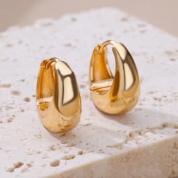Vintage Tear Drop Hoop Earrings For Women Stainless Steel Gold Color Chunky Dome Earring 2023 Trendy Statement Ear Jewelry Gift
